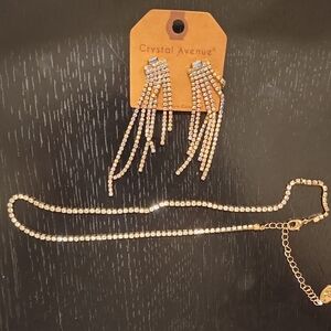 Gold and Crystal Jewelry Set
